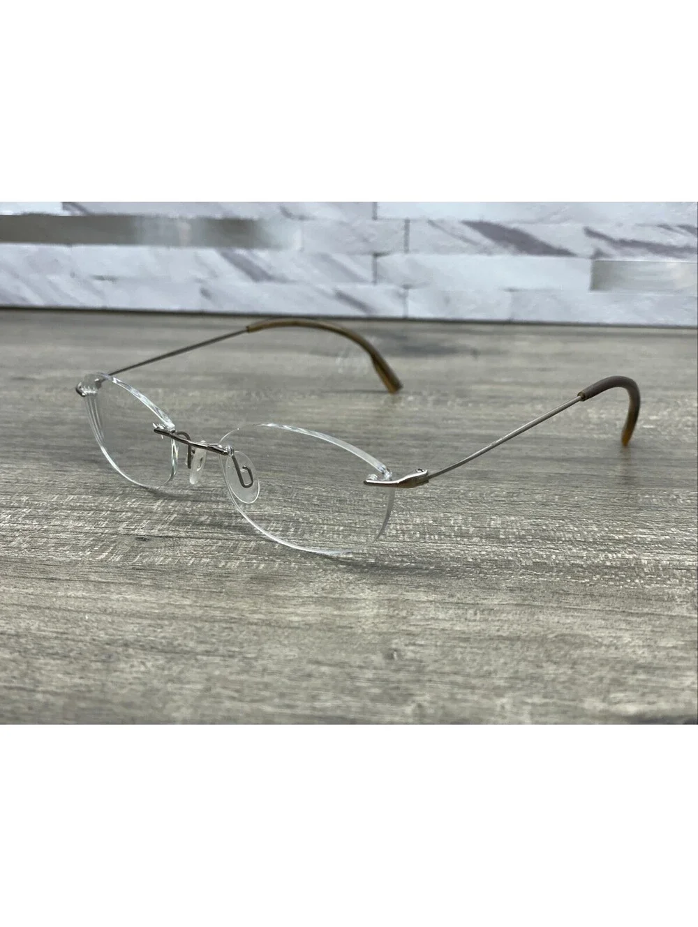 Calvin Klein 635 43 Eyeglasses Frames Silver Rimless Rim 48[]19-140 Frames Only